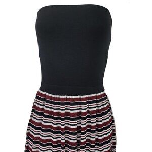 NWT Ann Taylor LOFT Striped Women's Maxi strapless Dress Size M